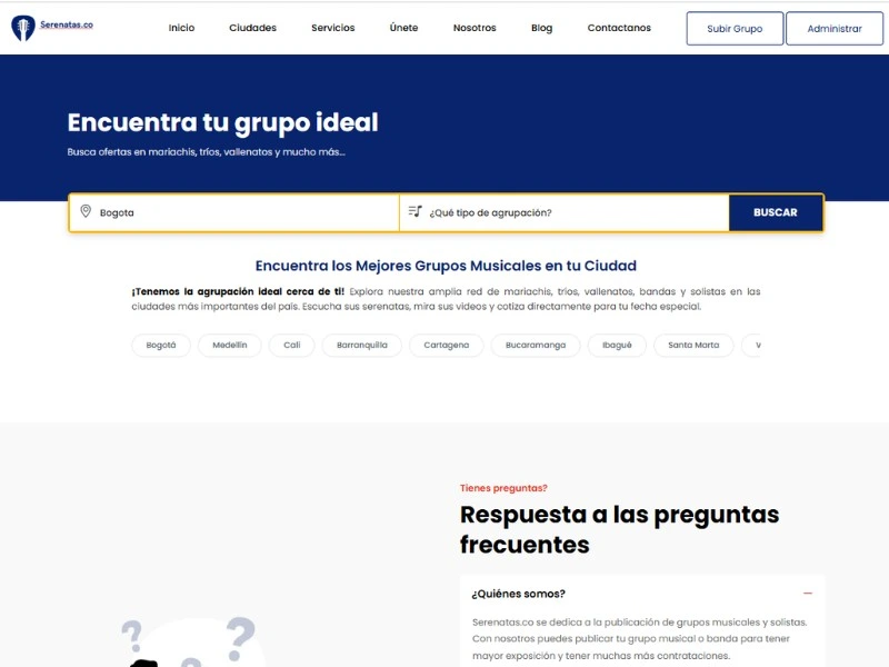 Serenatas.co — marketplace en producción